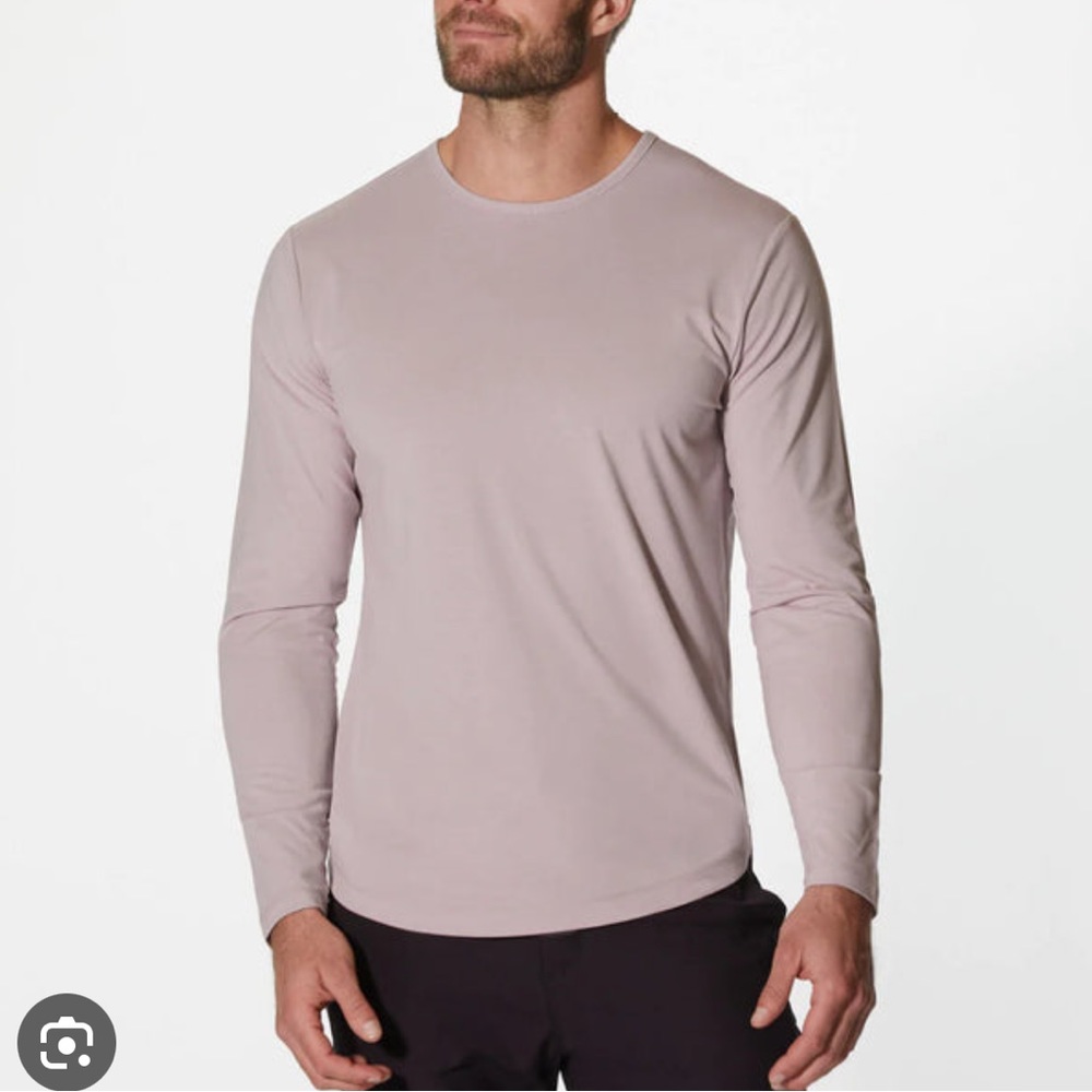 Cut Clothing Light Mauve Curve Hem Long Sleeve Top